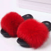 2020 Fox Raccoon Fur Slippers Lady Retro Flip Flops Summer