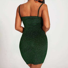 Thin Shoulder Strap Slim Mini Tight Women's Short Dress