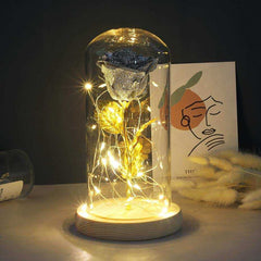 Red Rose In A Glass Dome With LED Light