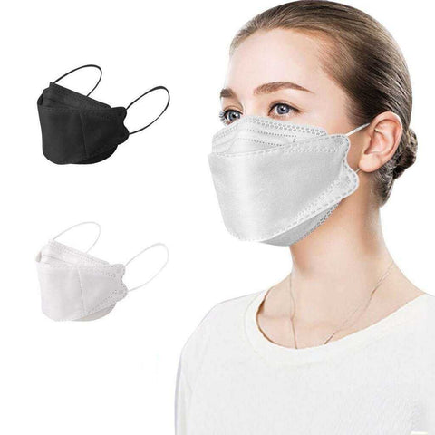 Image of 4pcs Adult Black & White Mouth Mask Fabric Reusable Face Mask