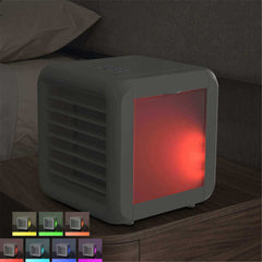 New Dual Tank Mini Portable Usb Air Conditioner Humidifier Purifier With 7 Color LED