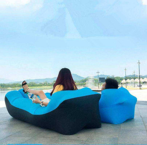 Image of Adult Beach Lounge Chair Fast Folding Waterproof Inflatable Air Bed