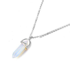 Natural Stone Moon Choker Gold Color Crystal Pendant Necklace