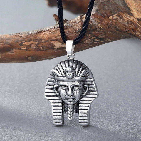 Image of Antique Silver Black Necklace Egypt Jewelry