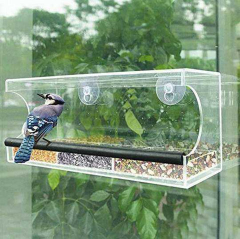 Transparent Bird Cage Feeder Window Mount
