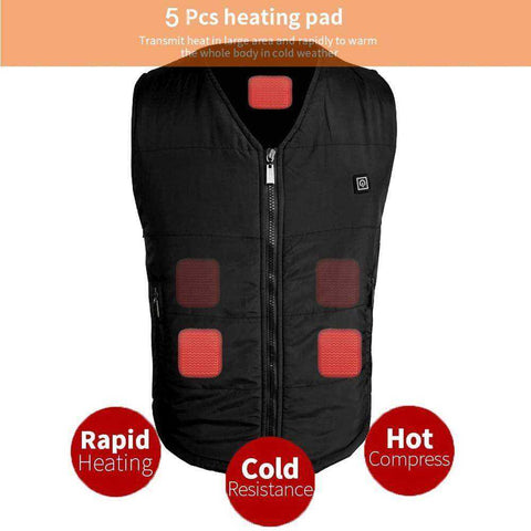 Image of Men Women USB Infrared Thermal Heating Waistcoat Vest Jacket
