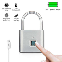 Golden Security Keyless USB Rechargeable Door Lock Fingerprint Smart Padlock