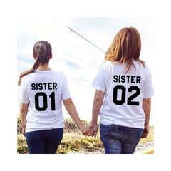 Fashion Sister 01 02 Best Friends T Shirts Aesthetic Harajuku Tops