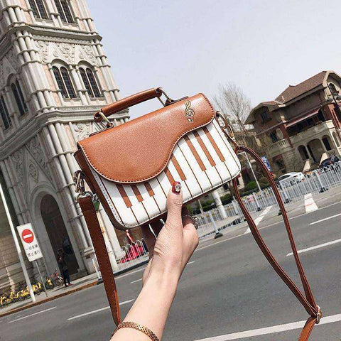 Image of Cute Piano Pattern Shoulder Bag