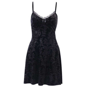 Sexy Spaghetti Straps Lace Pleated Black Sleeveless Mini Dress