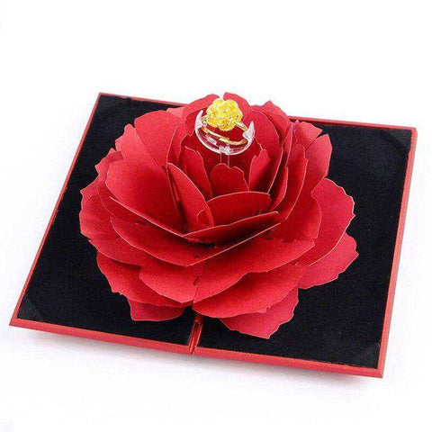 Image of New Red Rose Ring Box Jewelry Holder