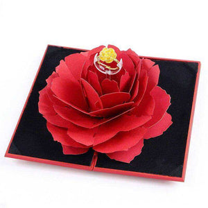 New Red Rose Ring Box Jewelry Holder
