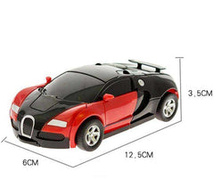 New One-key Automatic Transform Robot Funny Diecasts Plastic Model Car Kid Toys