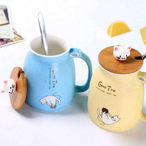 Portable Cat Cute Ceramic Coffee Cup