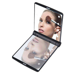 8 LED Lights Folding Square Cosmetic Pocket Mirror