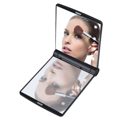 Image of 8 LED Lights Folding Square Cosmetic Pocket Mirror