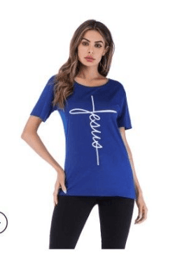 Image of Unisex Vertical Cross Religious  T-shirt