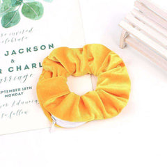 New Velvet Tencel Zipper Pocket Hairband Elastic  Accessories