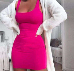 Spaghetti Strap Sexy Bodycon Elegant Sleeveless Mini Short Dress