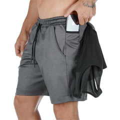 Mens Gyms Fitness Loose Breathable Quick-dry Cool Short