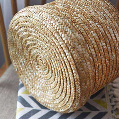 2 Pcs/Set Handmade Straw Woven Storage Basket