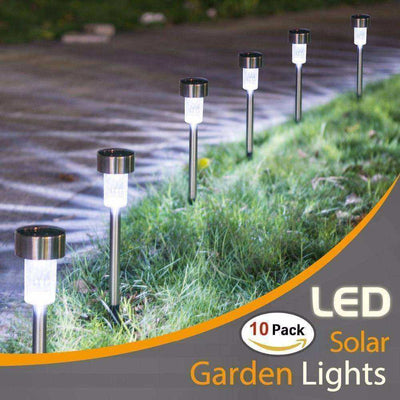 10PCS LED Solar Garden Pathway Light