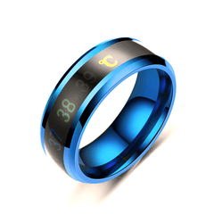 Fashion Sensor Real-time Body Temperature Display Ring Stainless Steel