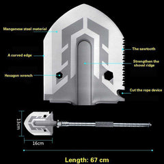 Outdoor Multi-purpose Survival Folding Military Shovel Garden Security Combination Tools