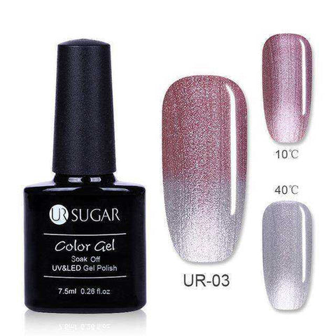 Image of 3 Colors Temperature Changing Gel Glitter Nail Polish