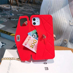Luxury Chain Necklace Handbag Card Slot Wallet Case For iPhone