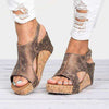 Aesthetic Peep Toe Wedge Heels Sandals For Women