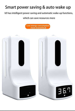 New Wall Mounted Touchless No Contact K9 Infrared Lcd Temperature Thermometer Sanitizer Sensor Machine With Automatic Liquid Soap Dispenser