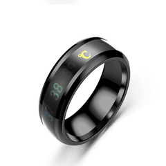 Fashion Sensor Real-time Body Temperature Display Ring Stainless Steel
