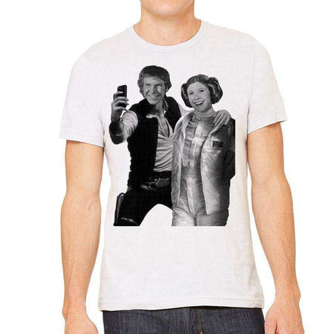 Image of Star Wars Han and Leia Selfie Printed T-Shirt