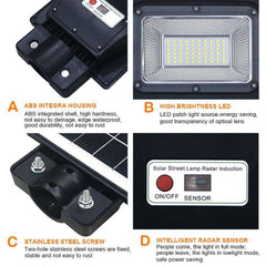 140W Solar Street Light Outdoor With Pole and Remote Control for Garden Walkway - AWAKENING AESTHETICS