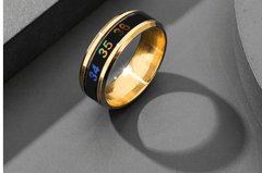 Fashion Sensor Real-time Body Temperature Display Ring Stainless Steel