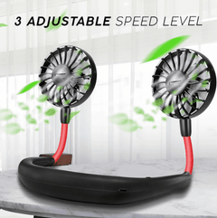 Unique Portable Neckband Headphone Cooling Fan
