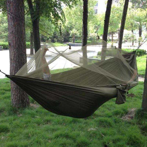 Image of Portable Outdoor Camping Hammock with Mosquito Net