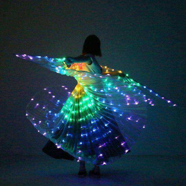 LED Luminous Veil - Rainbow Color Wings Costume