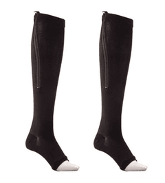 Zip Circulation Pressure Leg Knee Support  Open Toe Sports Sock