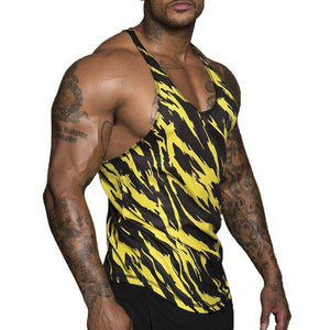 Gym Men Bodybuilding Camo Sleeveless Single Tank Top Muscle Stringer Athletic Vest