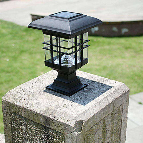 Waterproof Landscape Garden Outdoor Post Deck Cap Column Fence Solar LED Light Lamp