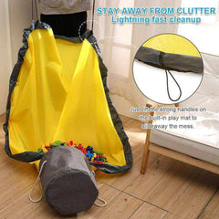 Kids Large Waterproof Play Mat Toy Clean-up Basket Storage
