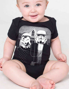 Star Wars American Gothic Baby Short Sleeve Jumpsuit Onesie