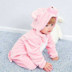 Animal Style Baby Onesie Hooded Cartoon Romper