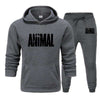 Men's Autumn Winter Animal Print Sweatshirt Tops Pants Sets/Hoodies+Pants