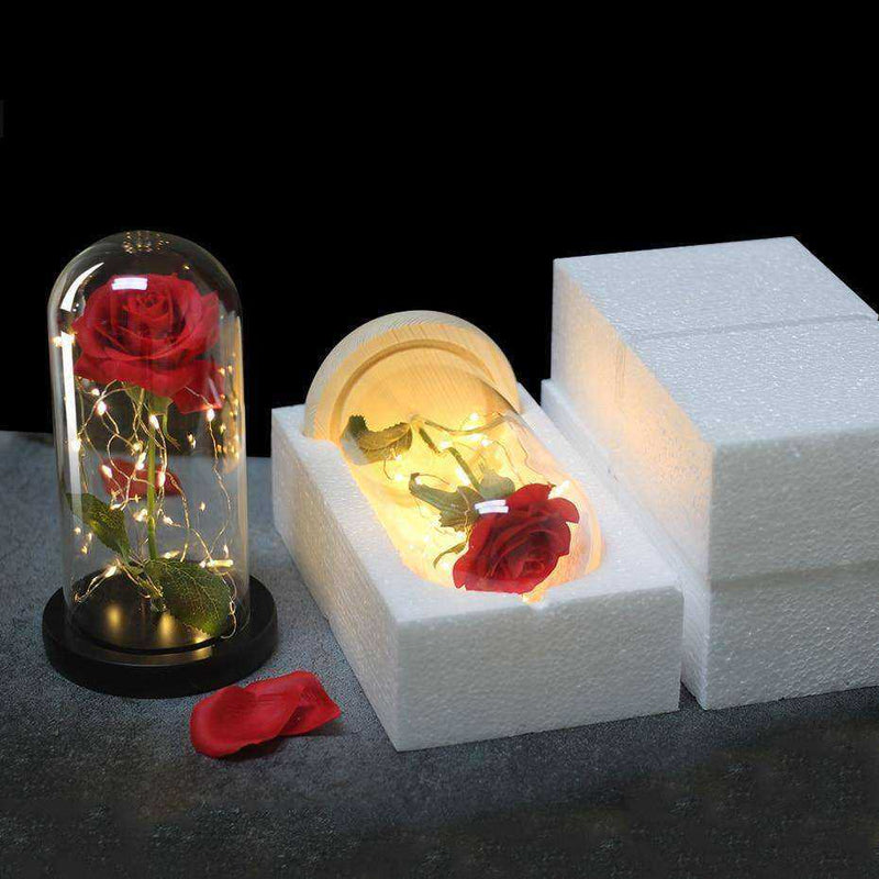 Red Rose In A Glass Dome With LED Light