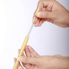 Natural Organic Reusable Bamboo Straw Set with Straw Brush