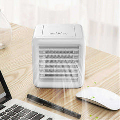 New Dual Tank Mini Portable Usb Air Conditioner Humidifier Purifier With 7 Color LED