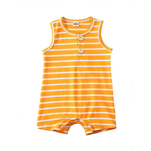 Summer Newborn Infant Baby Boy Girl Sleeveless Striped Romper Clothes